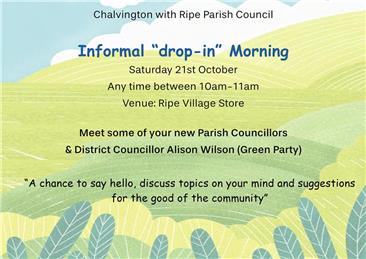  - Informal “drop-in” Morning Come and meet your Councillors!